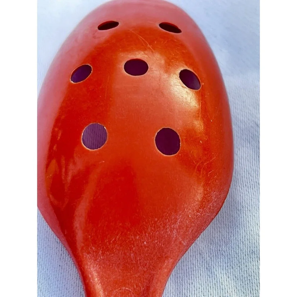 Vintage Hutzler LOPOL No. 700P Red Slotted Serving Spoon USA MCM Retro
